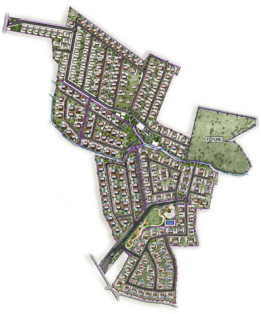 Botanica Four Seasons master plan with the Spring, Spring II, Spring III, Autumn and Summer zones